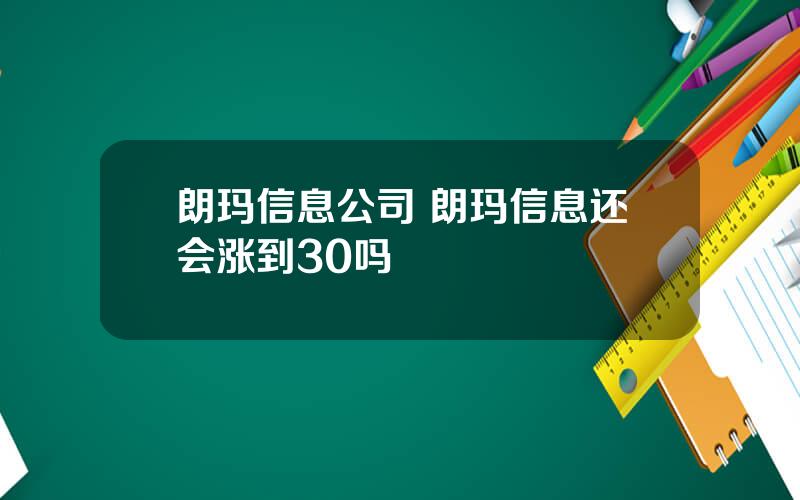 朗玛信息公司 朗玛信息还会涨到30吗